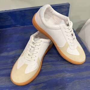 J. Crew City Tour Sneakers in white and ice blue- NWOB- size 6